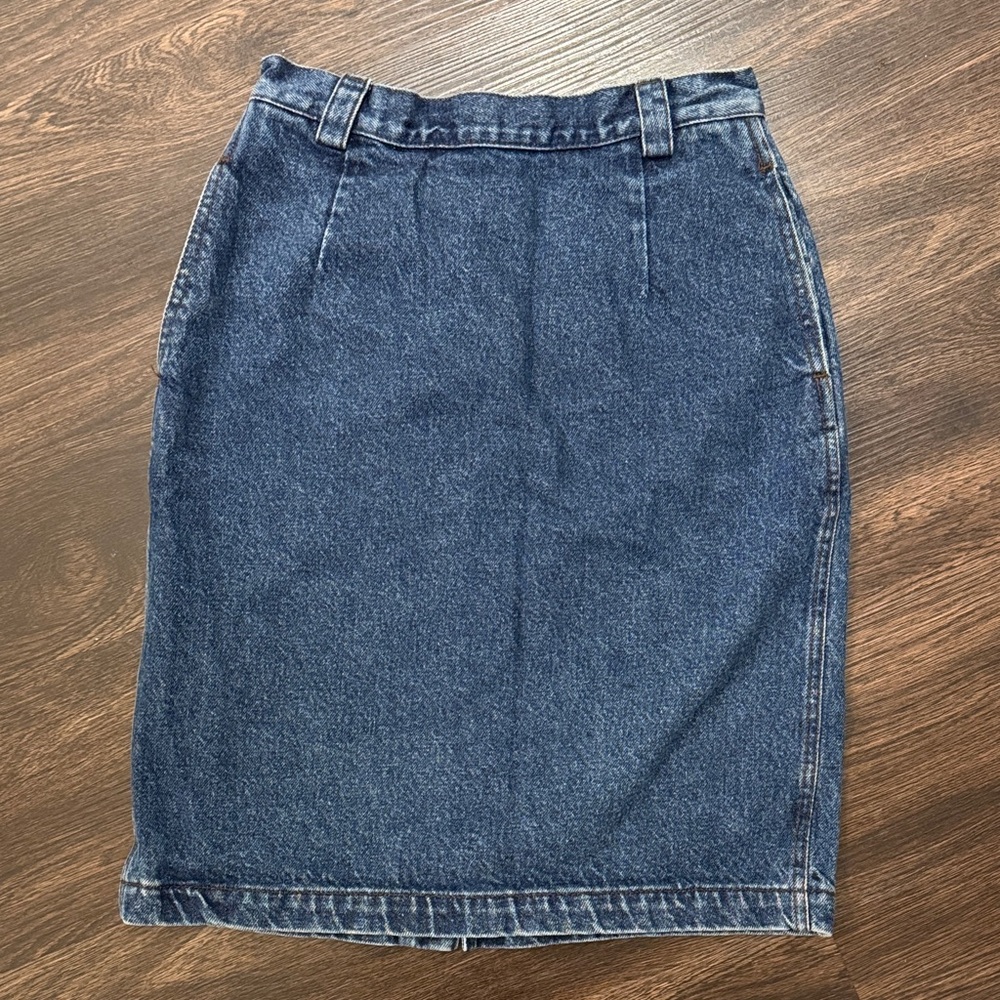Vintage 90s Calvin Klein Denim Pencil Skirt Small